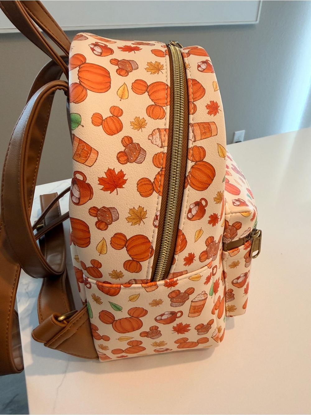 Loungefly Disney Mickey Pumpkin Spice Fall Treats Backpack - Picture 3 of 5